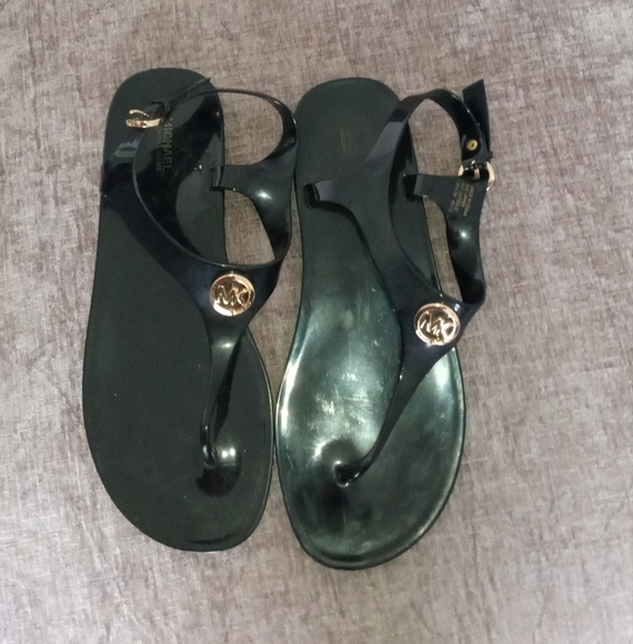 Black Sandals with Gold Accents - Picture 1 of 4